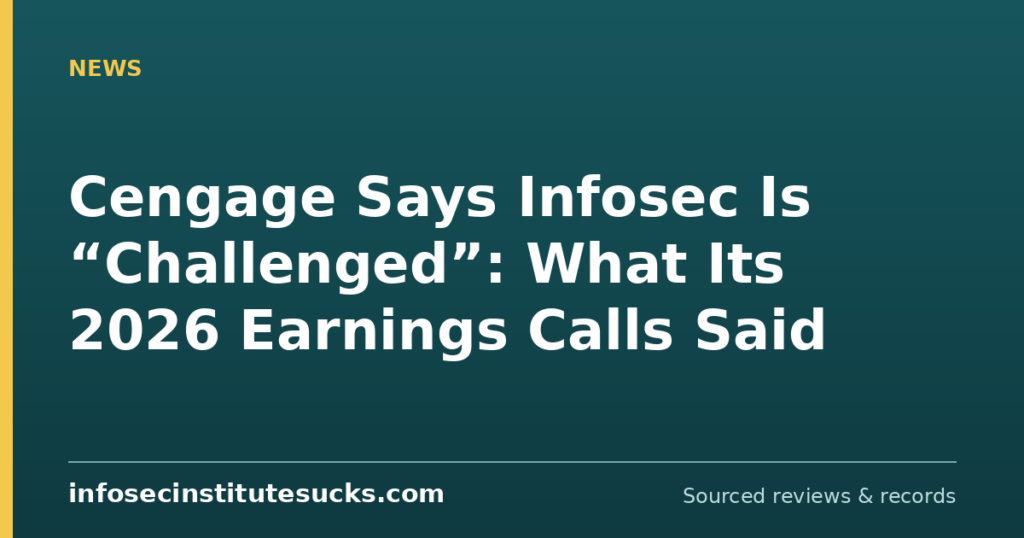 Cengage Says Infosec Is “Challenged”: What Its 2026 Earnings Calls Said (infosecinstitutesucks.com)