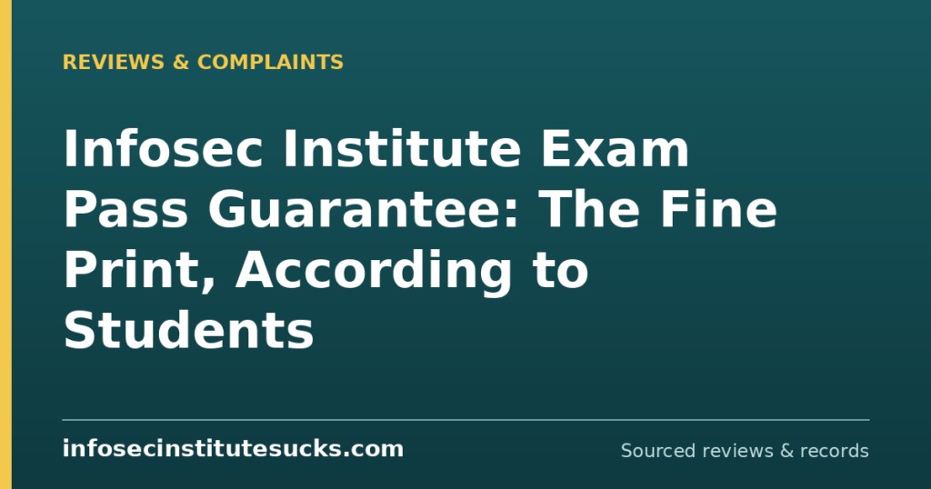 Infosec Institute Exam Pass Guarantee: The Fine Print, According to Students (infosecinstitutesucks.com)