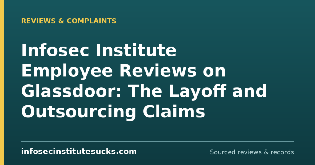 Infosec Institute Employee Reviews on Glassdoor: The Layoff and Outsourcing Claims (infosecinstitutesucks.com)