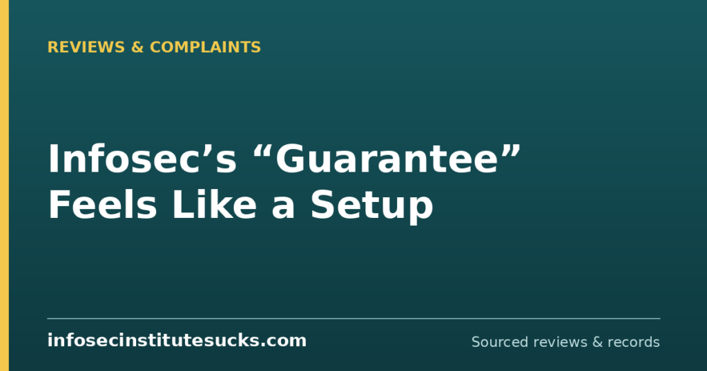 Infosec’s “Guarantee” Feels Like a Setup (infosecinstitutesucks.com)