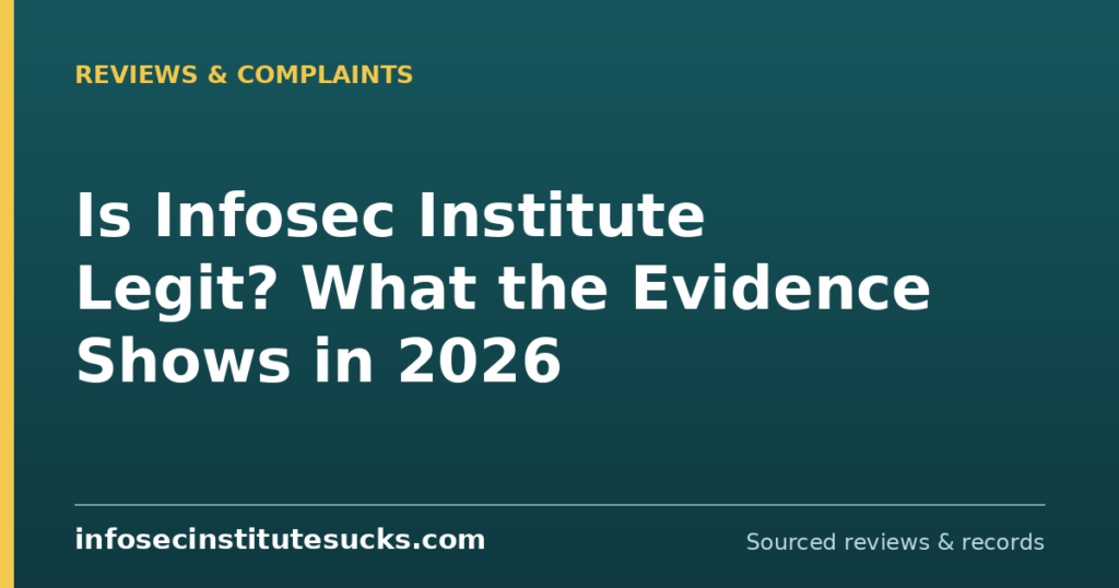 Is Infosec Institute Legit? What the Evidence Shows in 2026 (infosecinstitutesucks.com)