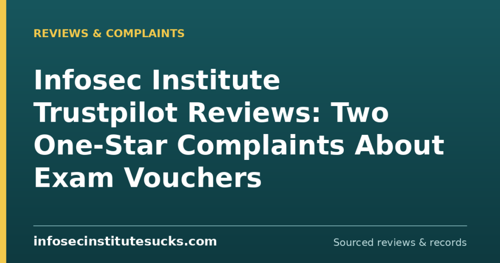 Infosec Institute Trustpilot Reviews: Two One-Star Complaints About Exam Vouchers (infosecinstitutesucks.com)